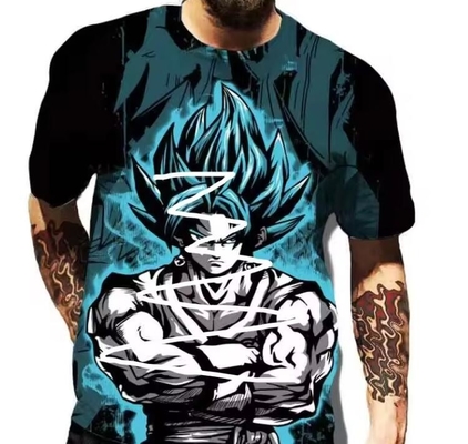 comprare Anime Goku Sublimazione T-shirt stampate maniche corte Abiti con disegni online manufacture