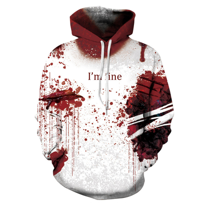 comprare Lavabile in macchina con stampa 3D a sublimazione Cappuccio in bianco Pullover di velluto multicolore online manufacture