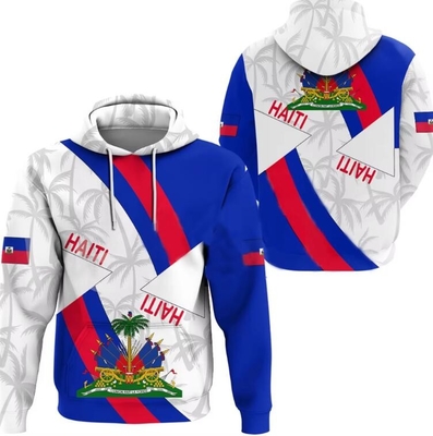 comprare Nome personalizzato Numero Haitian Full Sublimation Sweatshirt Nazione Bandiera Paese Stampato online manufacture