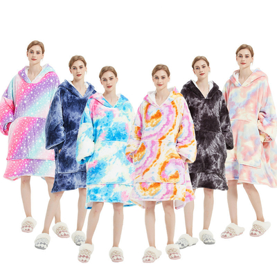 comprare Full Custom Flannel Romper Pijama Oversized Blanket Hoodie Colorato Stampato online manufacture