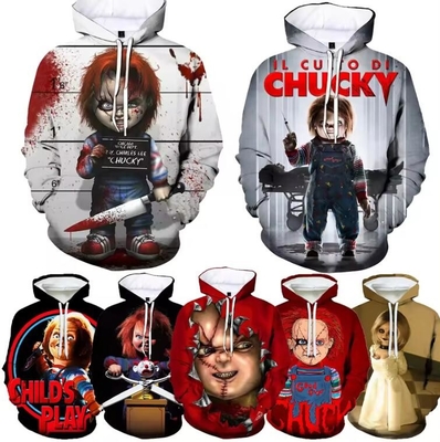 comprare Chucky Stampato Cappuccino Maschile Film d'Orrore 3D Stampato Cappuccini online manufacture
