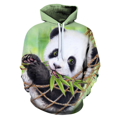 comprare Uomo Oversized Panda Stampato Hoodie a manica lunga con tasca online manufacture
