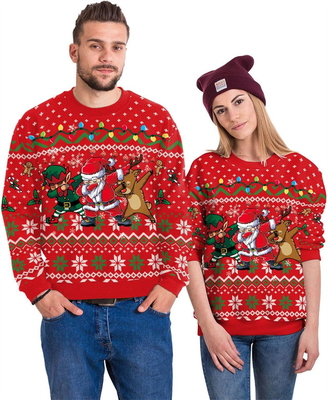 comprare Unisex Maglione di Natale Brutto Stampato in 3D Grafico Divertente T-shirt a manica lunga Magliette Crewneck online manufacture