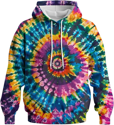 comprare Color Rainbow Printed Hoodie Tie Dye Sweatshirt Moda Pullover Grafico Per Uomini Donne online manufacture