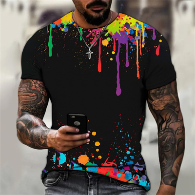 T-shirt maschile in oversize T-shirt a sublimazione completa Lunghezza dell'anca
