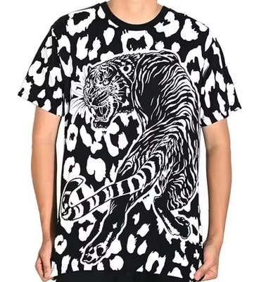 Nuovo design di moda Leopard Pattern All Over Sublimation T-shirt Crew Neck Casual