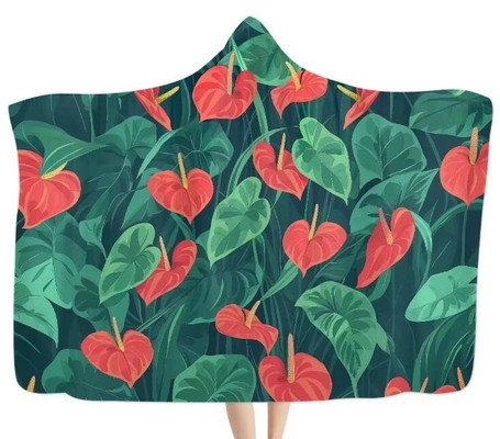 Anthurium Hawaii Stampa coperte con cappuccio di grandi dimensioni