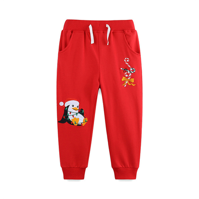Ragazze Nuovo Stile Natale Pantaloni sportivi per bambini Magliette in maglia Ricamo di cotone Pantaloni da ginnastica per bambini