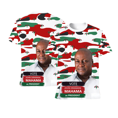 Camicia Elettorale Evento Stampa Bandiera T-shirt su misura Stampa Corpo Intero Collo Rotondo Camicia Cultura Manica Corta