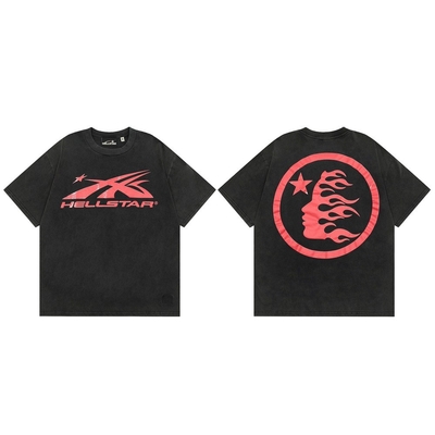 T-shirt gotico casual larghi e di grandi dimensioni Harajuku Street trend uomini e donne stampati personalizzati rock anime punk